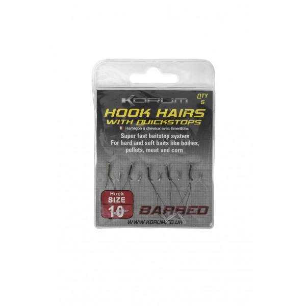 Korum Barbed Hook Hairs With Quickstops (5pcs) #14 2 Korum Barbed Hook Hairs With Quickstops (5pcs) #14 – Bild 2