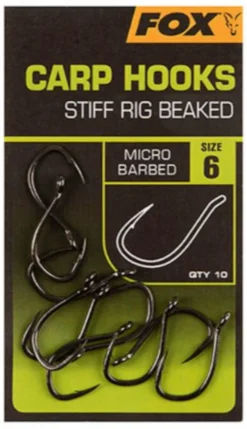Fox Carp Hooks Stiff Rig Beaked #4
