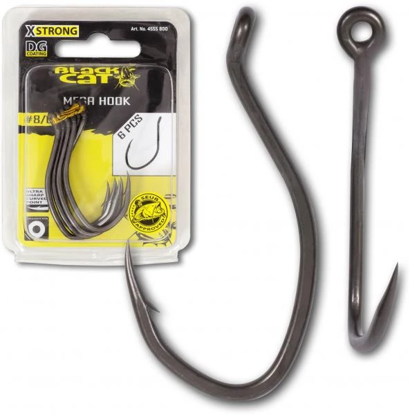 Black Cat Mega Hook DG Size 8/0 (6 Stuks) 2 Black Cat Mega Hook DG Size 8/0 (6 Stuks) – Bild 2