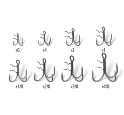 Quantum Claw Treble Hooks Mat Finish 4pcs Size 2